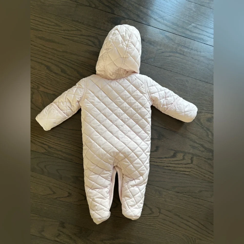 Ralph Lauren Baby Water-Repellent Hooded Barn Pink Pramsuit Size 6M